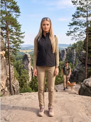 Dámska softshellová vesta ALTISPORT NoPrint NP/ALW965 ČIERNA