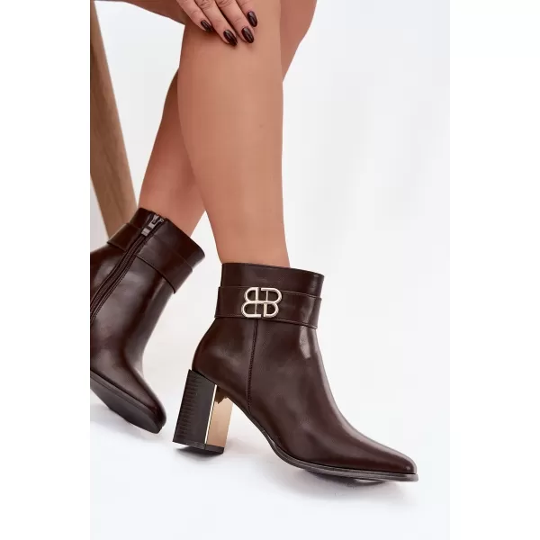  Dámske topánky na podpätku BOTO GALINNE 40566 BROWN 