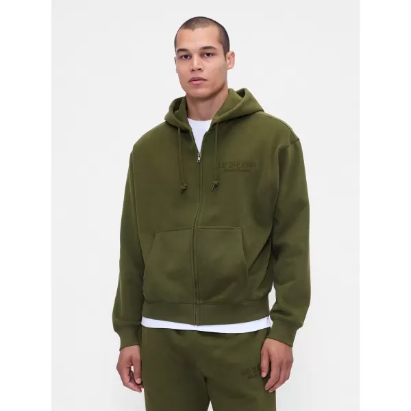  Pánska mikina GAP LOGO PULLOVER HOODIE 822076-03 ARMY JACKET GREEN 