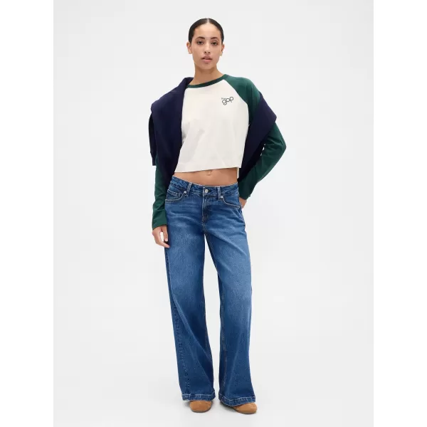  Dámske tričko GAP RAGLAN CROPPED TEE 846969-02 DEEP HUNTER 