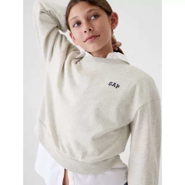  Detská mikina GAP LOGO FRENCH TERRY CREW SWEATSHIRT 499111-00 LIGHT HEATHER GREY 