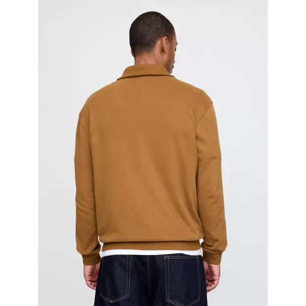  Pánska mikina GAP POLO HALF ZIP SWEATSHIRT 744734-00 BRIGHT BROWN 