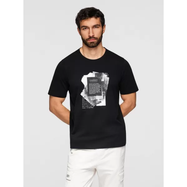  Pánske tričko OMBRE OM-TSPT-0261 BLACK 