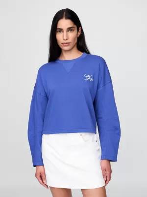 Dámska mikina GAP LOGO HORSESHOE SWEATSHIRT 767368-02 DAZZLING BLUE