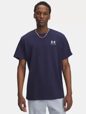 Pánske tričko UNDER ARMOUR UA M LOGO EMB HEAVYWEIGHT SS 1373997-411 MODRÁ