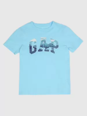 Detské tričko GAP LOGO TEE 768109-03 CHLORINE BLUE