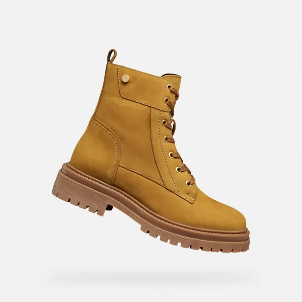  Dámske členkové čižmy GEOX IRIDEA G009240 JANTÁROVÁ 