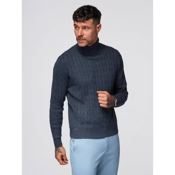  Pánsky sveter OMBRE OM-SWTN-0157 NÁMORNÍCKA MODRÁ 