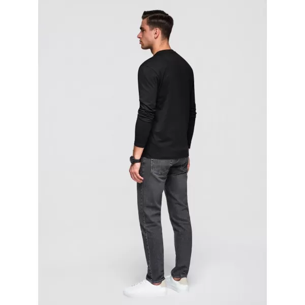  Pánske tričko OMBRE OM-LSPT-0136 BLACK 
