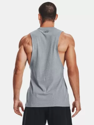 Pánske tielko UNDER ARMOUR LEFT CHEST CUT OFF TANK 1329286-035 ŠEDÁ
