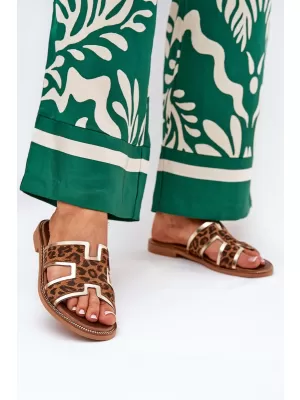 Dámske šľapky ZAZOO 40383 BROWN