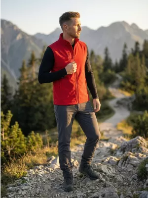 Pánska softshellová vesta ALTISPORT NoPrint NP/ALM865 ČERVENÁ
