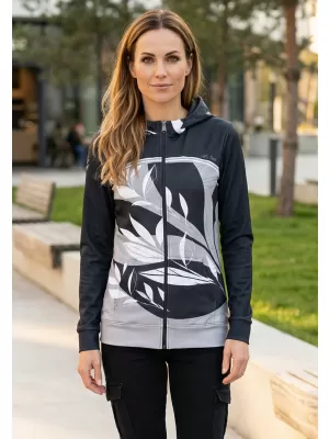 Dámska mikina na zips premium ALTISPORT VOJ/ALW128MI02 ČIERNOBIELA