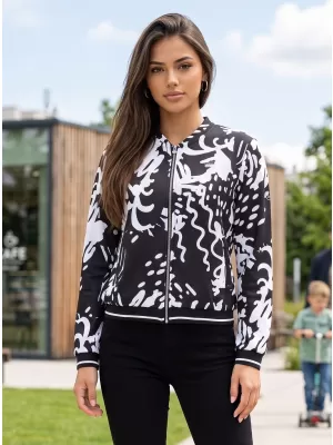 Dámska bunda ALTISPORT HADARIT ČIERNA/BIELA