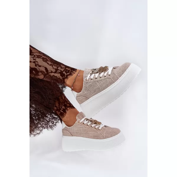  Dámske tenisky S.BARSKI BF51-014 BEIGE 