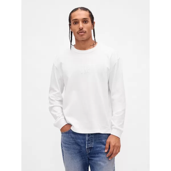  Pánske tričko GAP LONGSLEEVE TEE 838354-03 OPTIC WHITE 