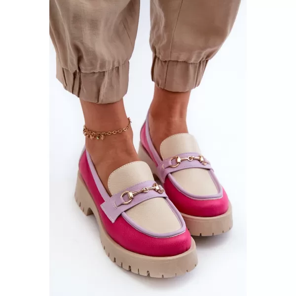  Dámske mokasíny ZAZOO 3475 BEIGE/FUSCHIA/LILA 