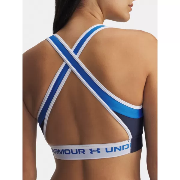  Dámska podprsenka UNDER ARMOUR UA CROSSBACK MID OPEN BACK 6005838-403 MODRÁ 