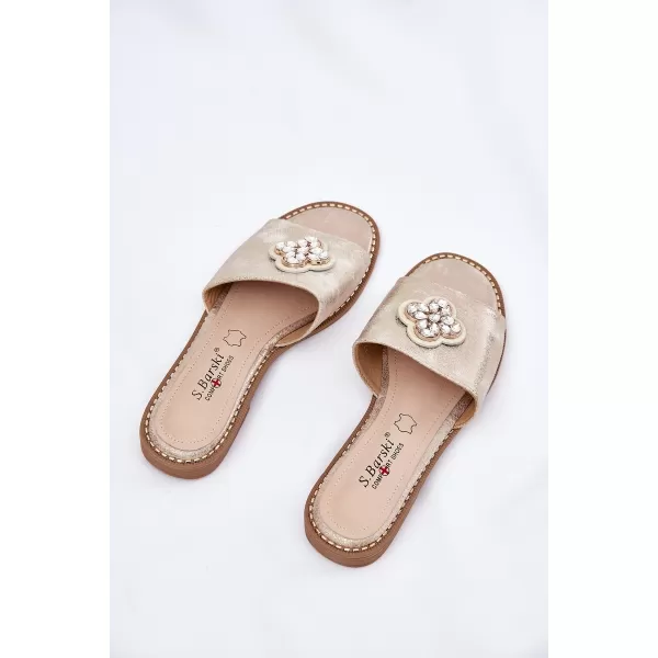  Dámske šľapky S.BARSKI KV51-087 LIGHT GOLD 