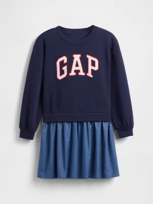 Detské šaty GAP LOGO DRESS 824382-00 NAVY UNIFORM