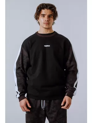 Pohodlná mikina s kapucňou POWER 903 DARK BROWN CAMO Nebbia