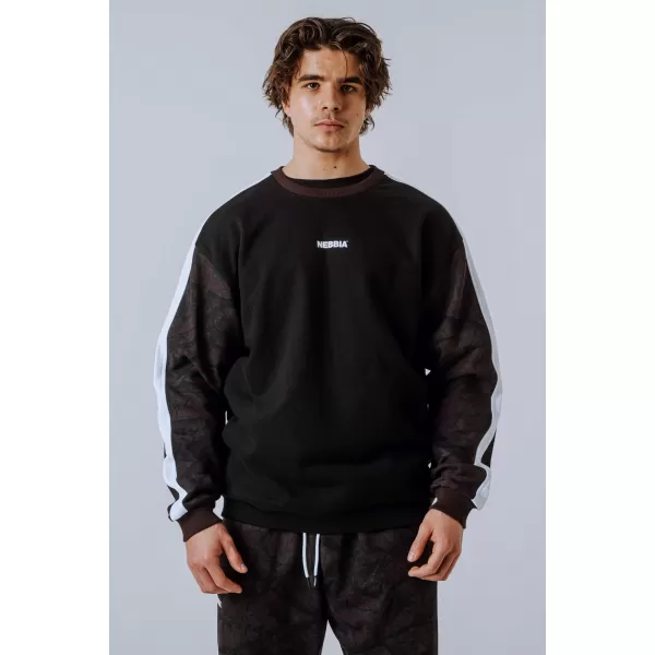  Pohodlná mikina s kapucňou POWER 903 DARK BROWN CAMO Nebbia 