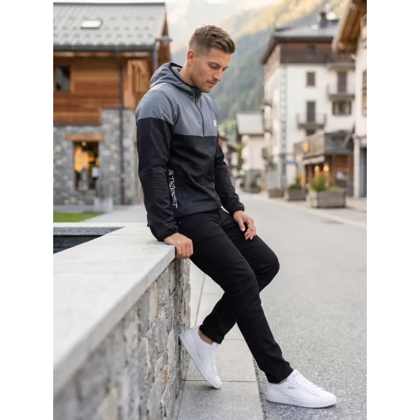  Pánska softshellová bunda premium ALTISPORT VOJ/ALM051JACK01 ŠEDOČIERNA 