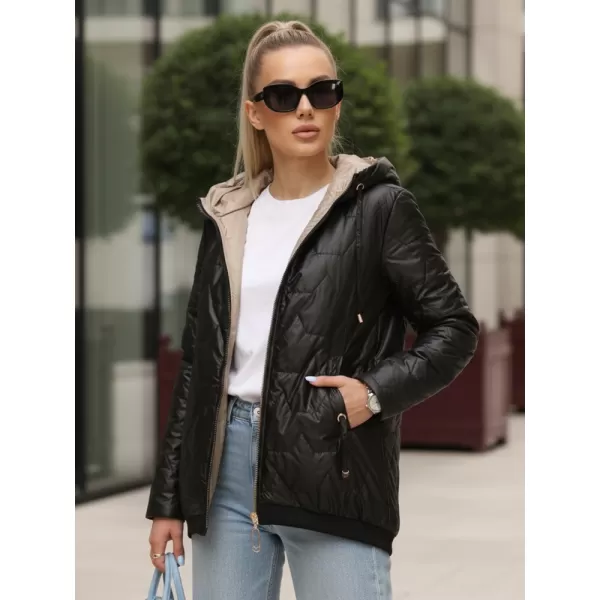  Dámska bunda DSTREET TY5546 ČIERNA 