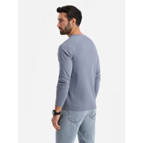  Pánske tričko OMBRE OM-LSCL-0109 MODRÝ DENIM 