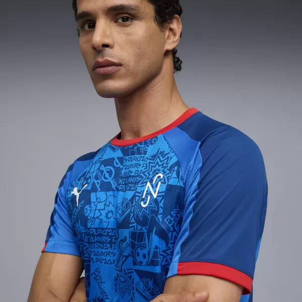  Pánske funkčné tričko PUMA NEYMAR JR PLAYMAKER JERSEY 660314-10 BLAZING BLUE/ PLANÚCA MODRÁ/PUMA BIELA/ULTRA 