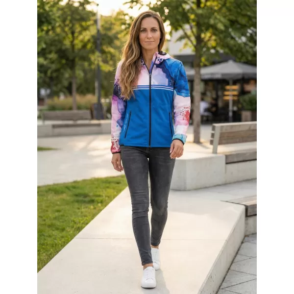  Dámska softshellová bunda premium ALTISPORT VOJ/ALW117JACK01 MODRÁ/RUŽOVÁ 