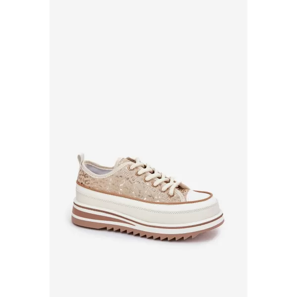  Dámske tenisky S.BARSKI BF51-101 BEIGE 