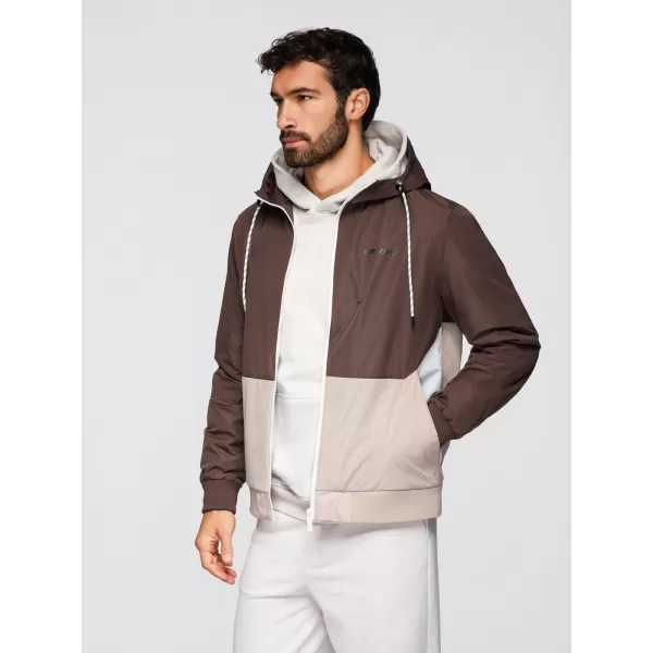  Pánska bunda OMBRE OM-JANP-0242 BROWN AND BEIGE 