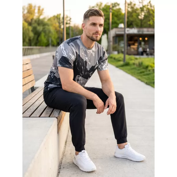  Pánske tričko premium ALTISPORT VOJ/ALM131TR01 SIVÁ/ČIERNA 