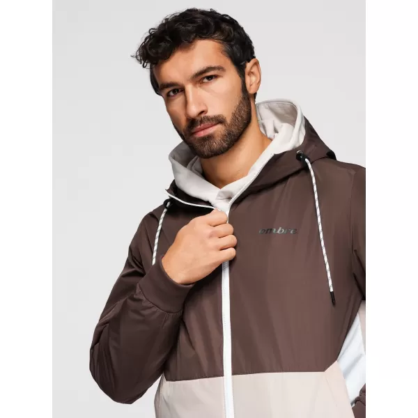  Pánska bunda OMBRE OM-JANP-0242 BROWN AND BEIGE 
