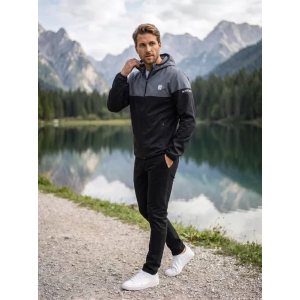  Pánska softshellová bunda premium ALTISPORT VOJ/ALM051JACK01 ŠEDOČIERNA 