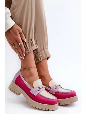 Dámske mokasíny ZAZOO 3475 BEIGE/FUSCHIA/LILA
