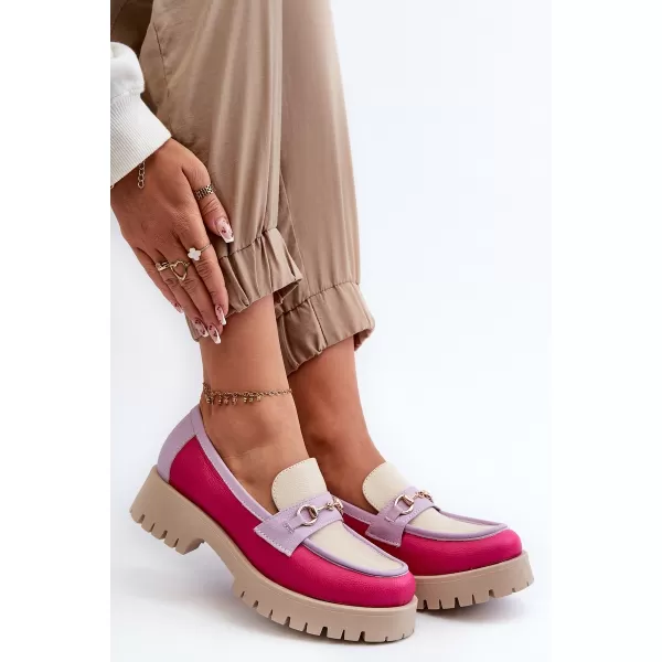  Dámske mokasíny ZAZOO 3475 BEIGE/FUSCHIA/LILA 