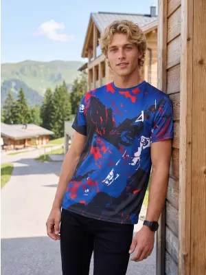 Pánske tričko premium ALTISPORT VOJ/ALM131TR01 MODRÁ/ČIERNA