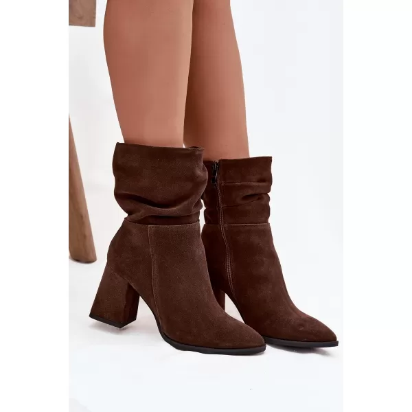  Dámske čižmy ZAZOO 4216 BROWN 