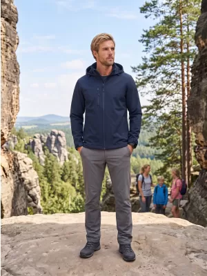 Pánska softshellová bunda ALTISPORT NoPrint NP/ALM845 NÁMORNÁ MODRÁ