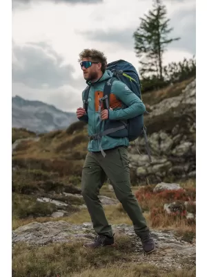 Pánska mikina powerfleece NORDBLANC BRACKEN NBWFM8286 TMAVO ZELENÁ