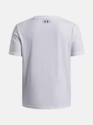 Chlapčenské tričko UNDER ARMOUR B LOGO BLUR SS 6009280-100 BIELA
