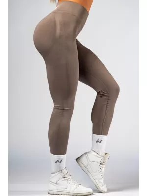 Push-up legíny s vysokým pásom POWER 888 LIGHT BROWN ASH Nebbia