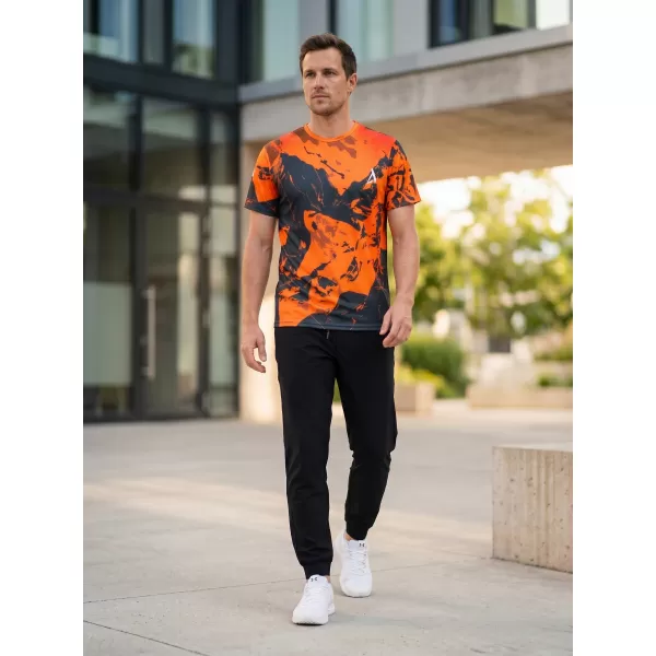  Pánske tričko premium ALTISPORT VOJ/ALM131TR01 ORANŽOVÁ/ČIERNA 