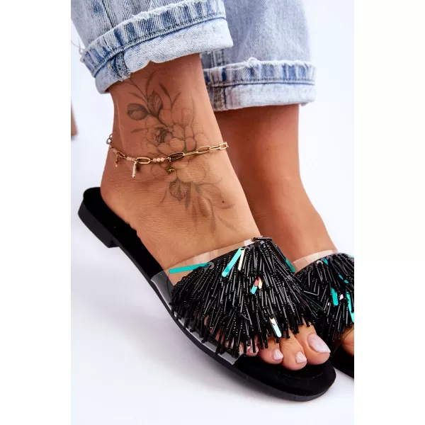 Dámske šľapky S.BARSKI KV-576-4 BLACK 
