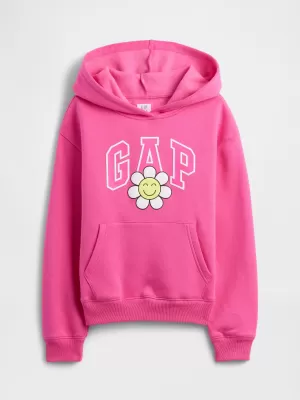 Detská mikina GAP LOGO PULLOVER HOODIE 797762-03 HAPPY PINK