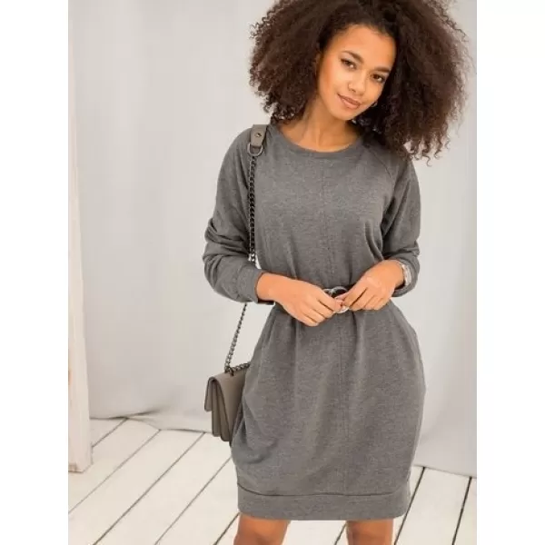  Dámske šaty BASIC FEEL GOOD RV-TU-5184.93P DARK GREY 