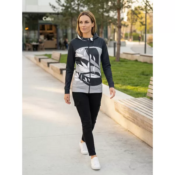  Dámska mikina na zips premium ALTISPORT VOJ/ALW128MI02 ČIERNOBIELA 