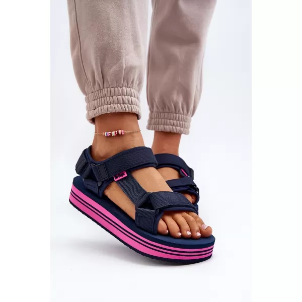  Dámske sandále LEE COOPER LCW-24-05-2753L NAVY/FUCHSIA 